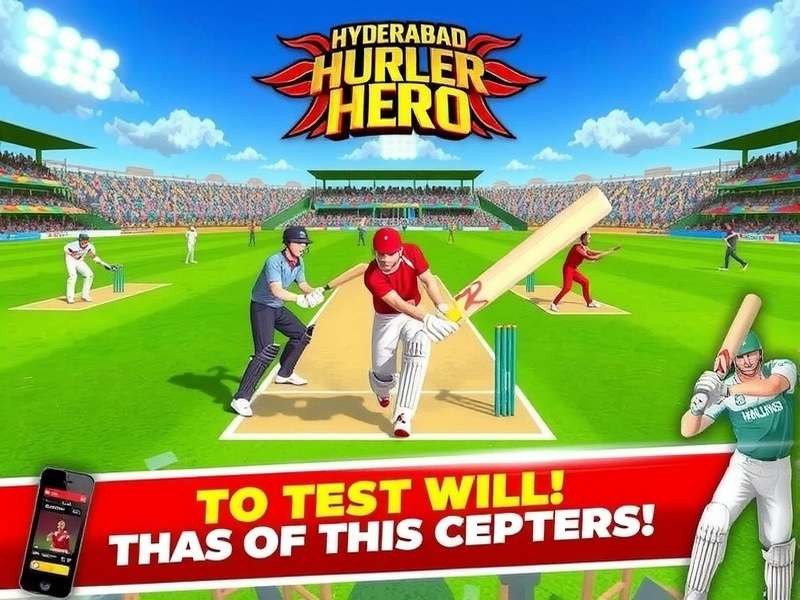 Hyderabad Hurler Hero game screenshot showing cricket action